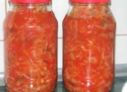 겨울용 토마토와 양배추, 사진이 담긴 요리법